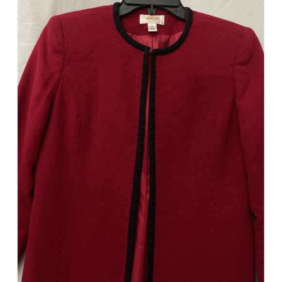 Talbots Open Front Blazer Women’s Black Red Long Jacket Size 6 - Picture 3 of 13
